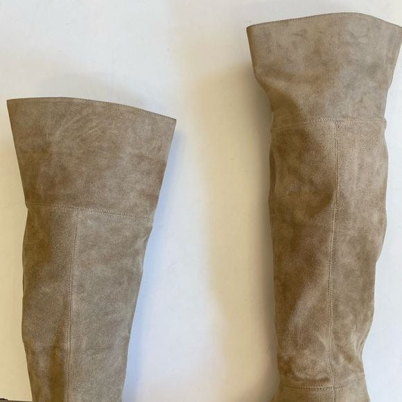 Free People || London Calling Platform Wedge Over-the-Knee Boots Tan Beige 39.5