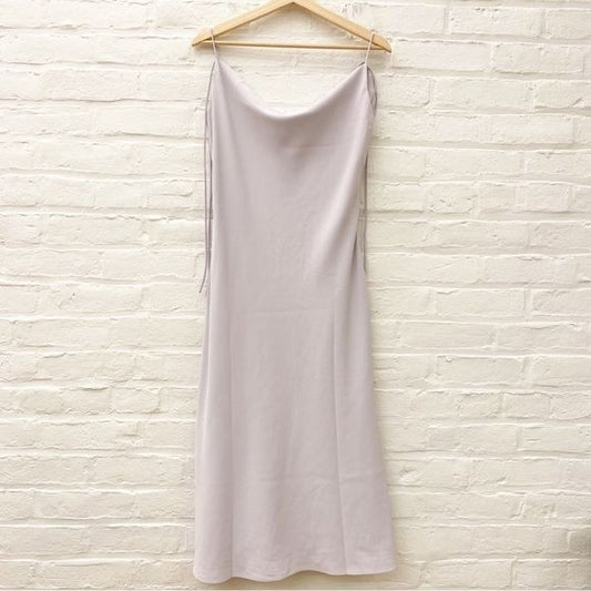 Love, Bonito || Adrianna Cowl Neck Midi Cocktail Slip Dress Lavender 6 NWT