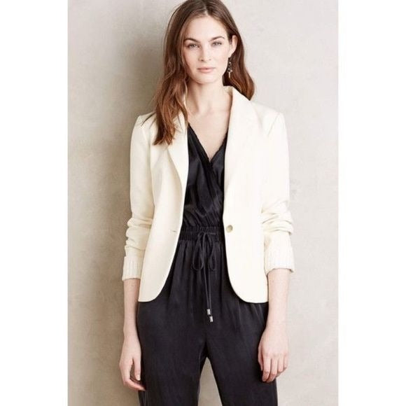 Anthropologie || Cartonnier Ottoline Single Button Blazer Ivory Cream 0