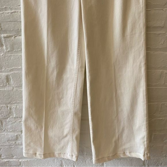 J. McLaughlin || High Rise Wide Leg Trouser Jeans Ivory Cream Natural White 2