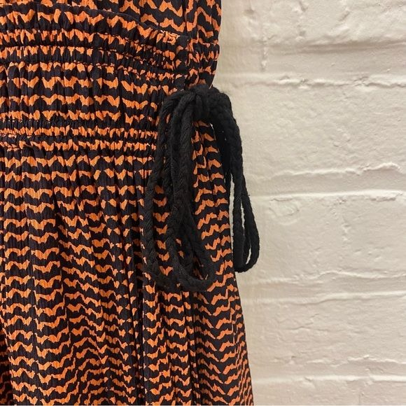 Apiece Apart || Lippard Midi Dress in Ripples Print Tassels 6