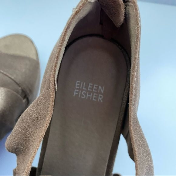 Eileen Fisher || Bella Metallic Platform Wedges Metallic Bronze 9