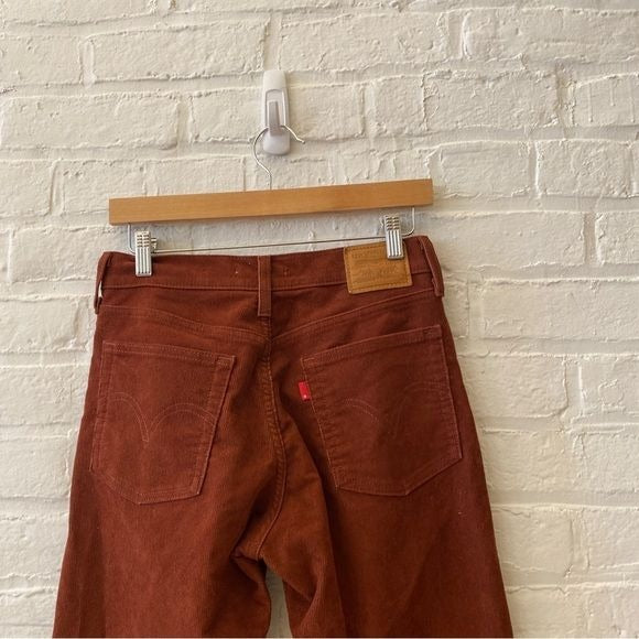 Levi's || Wedgie Straight Corduroy Pants Jeans Rust Orange Brown 26