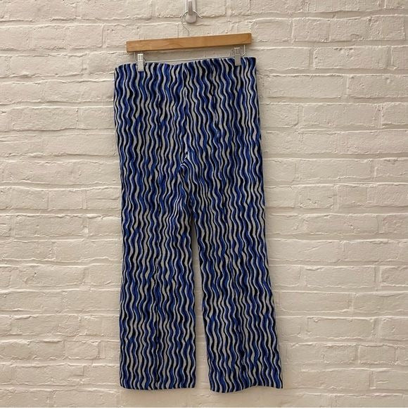 Anthropologie || Maeve Margot Pull On Cropped Kick Flare Pants Blue Medium