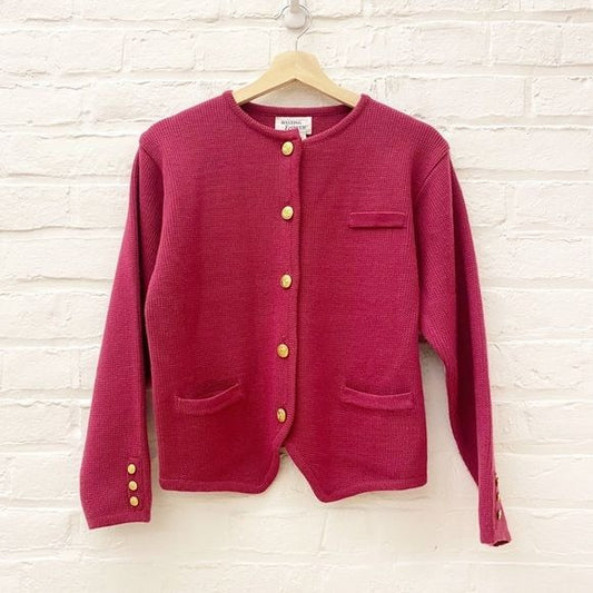 Vintage Hasting & Smith || Knit Lady Jacket Style Cardigan Pink Small Petite