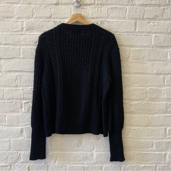 Tuckernuck || Dickens Sweater Cashmere Blend Bobble Chunky Knit Raven Black