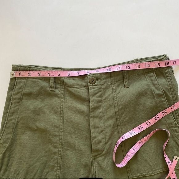 R13 || Wide-leg Utility Pants in Olive Green 28