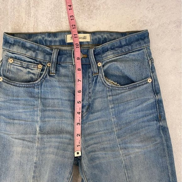 Madewell || Cruiser Straight Jeans: Reconstructed Edition Blue Raw Step Hem 24