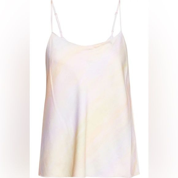 Vince. || Rainbow Wash Printed Crepe De Chine Camisole Tank Top Satin Small