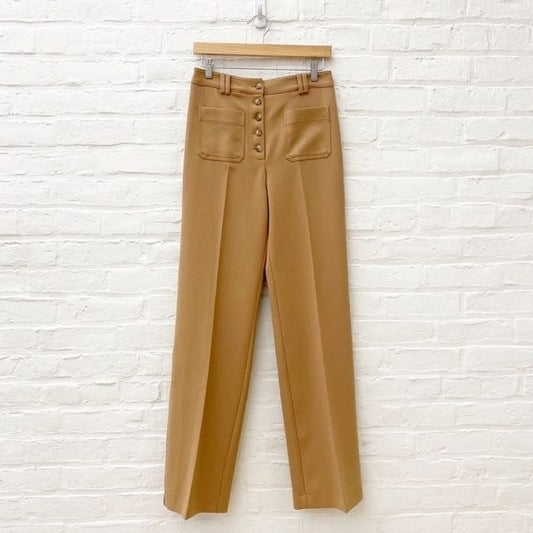 Sezane || Chuck Trousers Pants Camel Tan 38 US 6 NWT