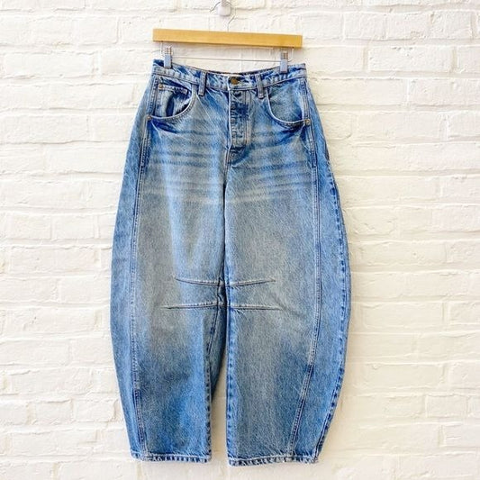 Free People || We The Free Lucky You Mid-Rise Barrel Jeans Blue 27