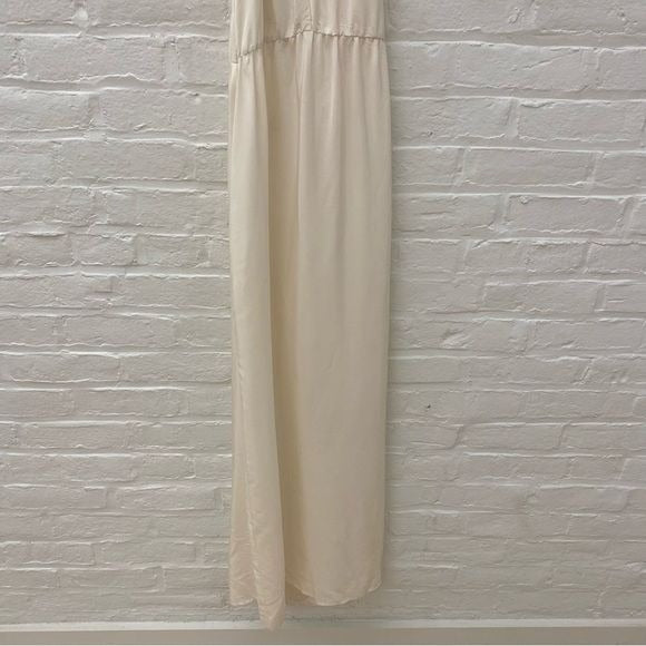 Amanda Uprichard || Silk Ruffle Halter Maxi Dress Off White Small