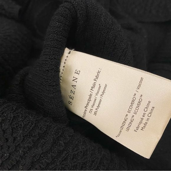 Sezane || Clelia Knit Puff Sleeve Mini Dress Black Medium