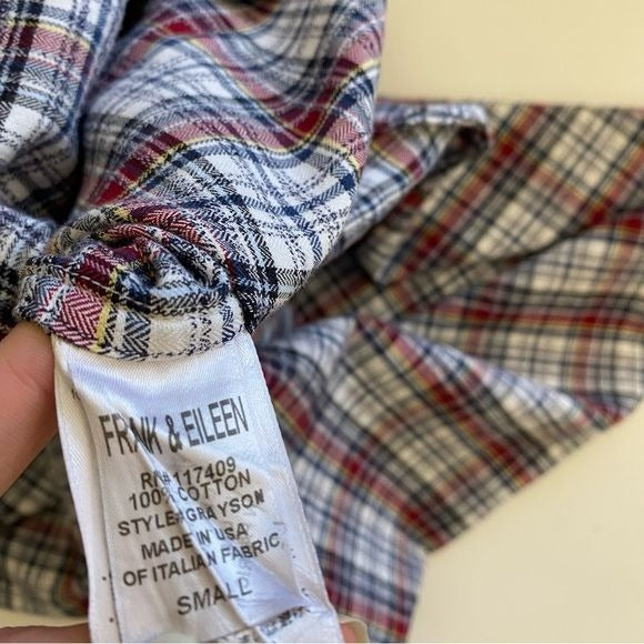 Frank & Eileen || Grayson Plaid Flannel Button Down Blue Red Small