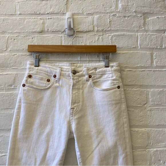 R13 || Kick Fit Crop Jeans in Bale White 27