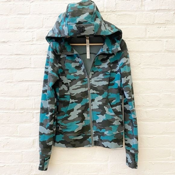 Lululemon || Scuba Full-Zip Hoodie Heritage 365 Camo Tidewater Teal Multi 6