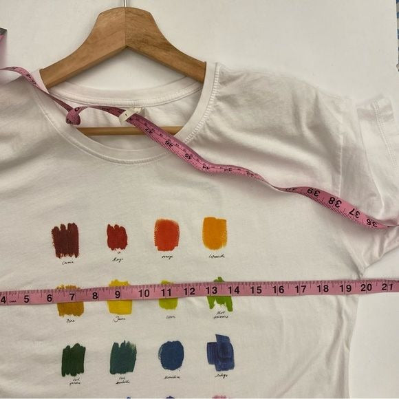 Anthropologie || Paint Swatch Colors T-Shirt White Small