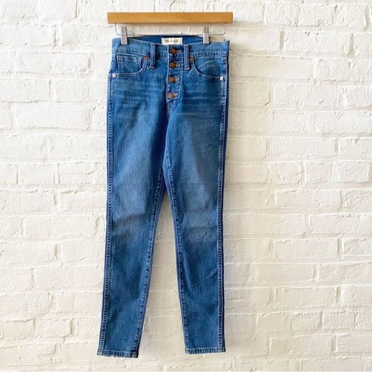 Madewell || 10" High-Rise Skinny Jeans in Dewitt Wash Blue 24P 24 Petite NWT