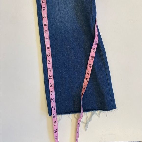 Anthropologie || Pilcro Raw Hem Trouser Tab Jeans Blue 27