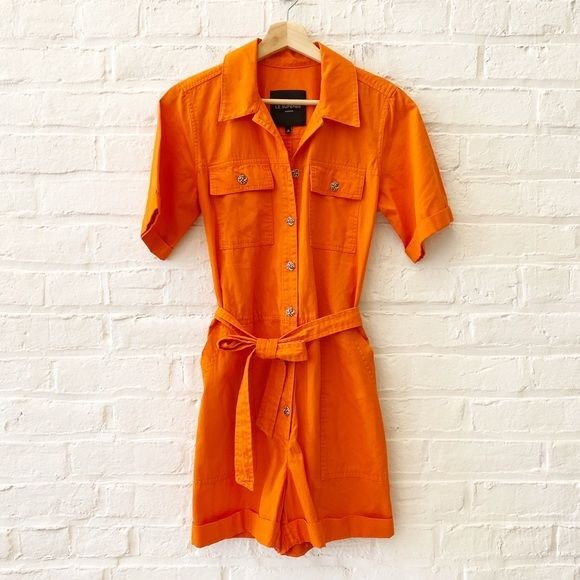 Le Superbe || Kelly Belted Utility Romper Orange 2