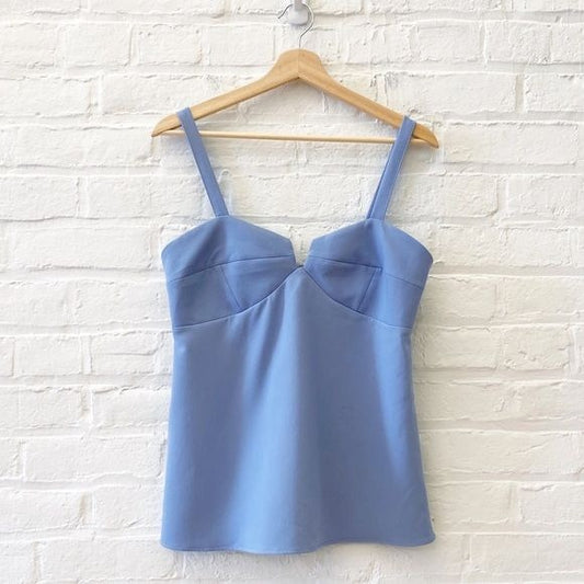 Zara || Structured Tank Top Camisole Blouse Blue Small NWT