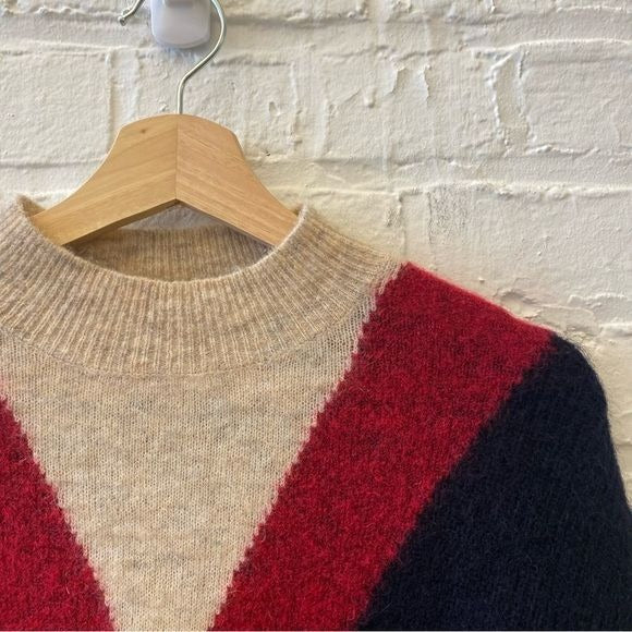 & Other Stories || Varsity Stripe Mohair Wool Blend Sweater Small