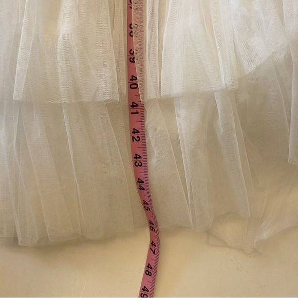 Showpo. || Jiraye Tulle Midi Dress Flutter Sleeve Bridal Tuelle White 4 NWT