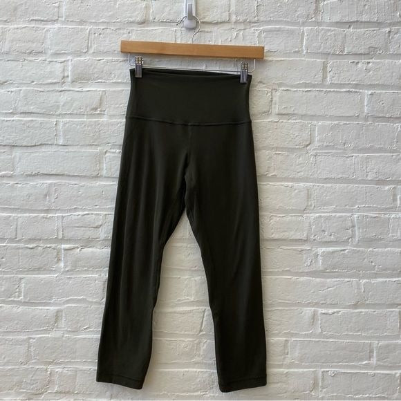 Lululemon || Align Crop 21" Dark Olive Green 4