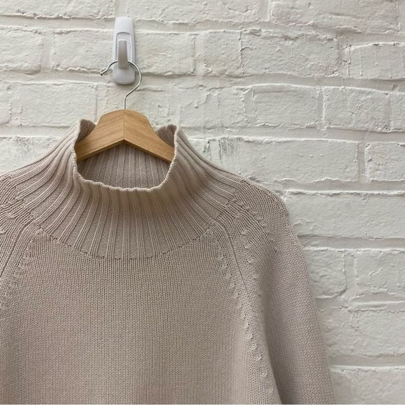 ‘S Max Mara || Mantova Cashmere Blend Mockneck Turtleneck Sweater Beige Large