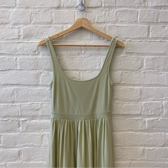 Aritzia || Wilfred Market Midi Jersey Tank Dress Light Green Small