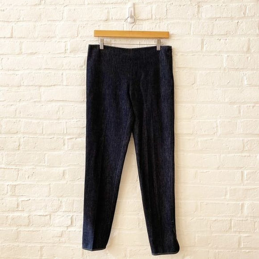 The Row || Dark Denim Ankle Pants Leggings Tulip Hem Dark Wash Medium