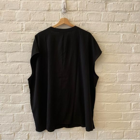 Eloquii || Notch Collar Blouse Black 24 NWT