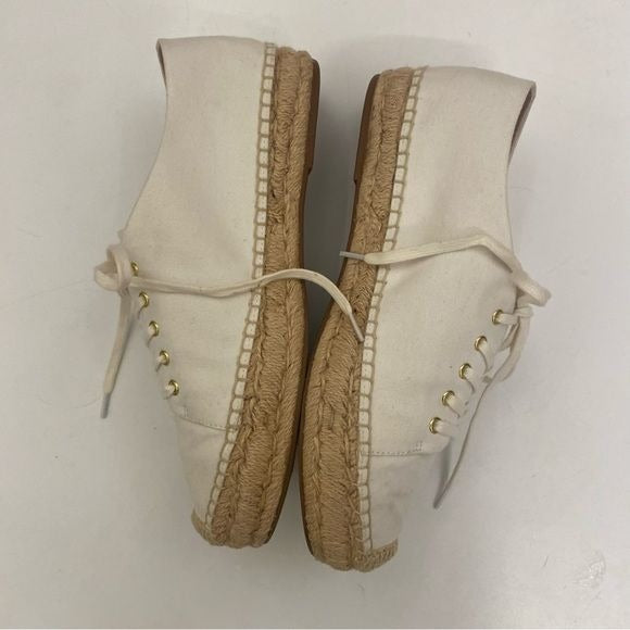 J. Crew || Canvas Espadrille Sneakers White Tan 8.5