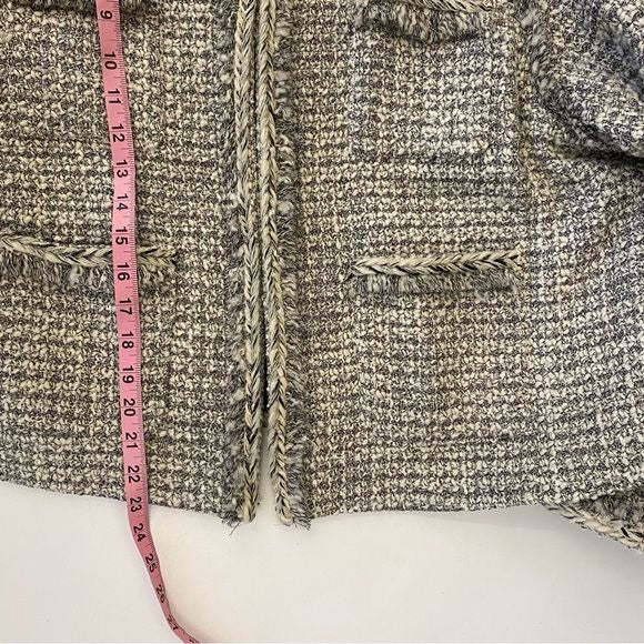 J. Crew || Lady Jacket in Metallic Tweed Braided Blazer Silver 18 NWT