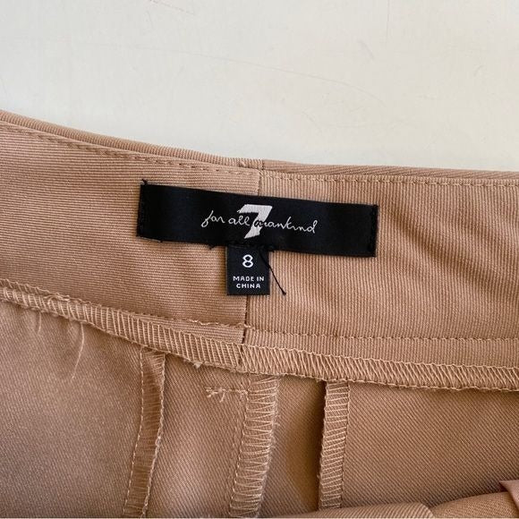 7 For All Mankind || High Waist Pleated Trouser Shorts Pink Tan 8