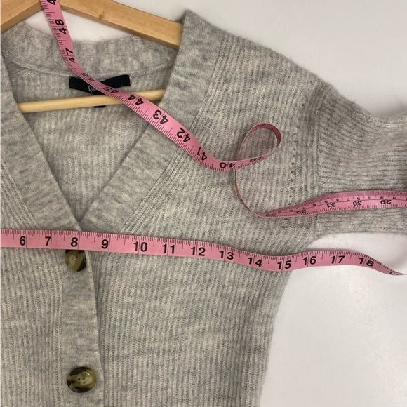 Quince || Baby Alpaca Wool Cropped Cardigan Light Gray XS