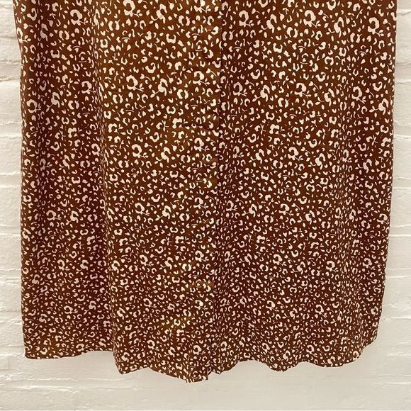 Tuckernuck || Charlie Mini Dress Sleeveless Button Front Cheetah Floral Brown M