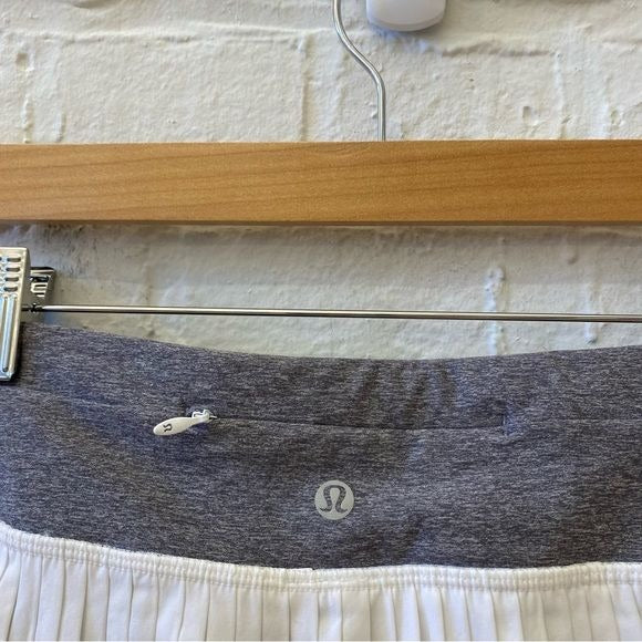 Lululemon || Pleat to Street Skirt Skort Shorts Tennis Running White Grey 4