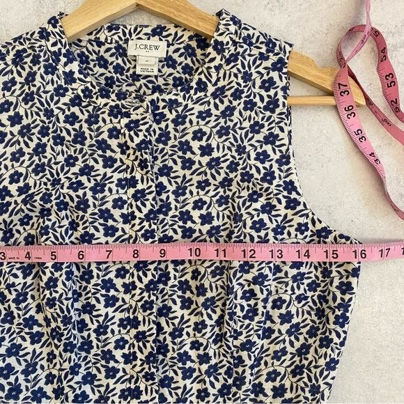 J. Crew || Floral Shirtdress in Linen Cotton Blend Floral Navy 0