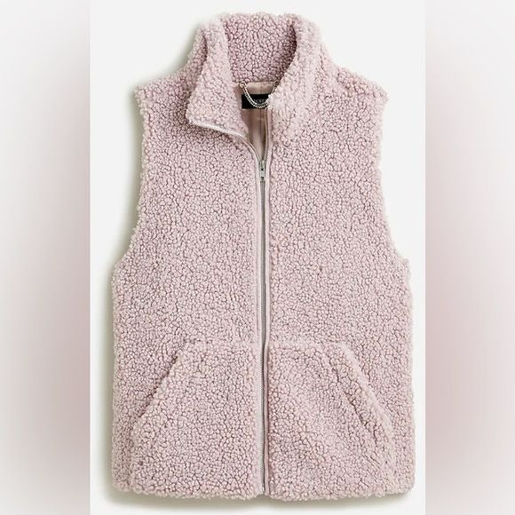 J.Crew || Teddy Sherpa Vest in Orchid Mist Lavender Purple Small