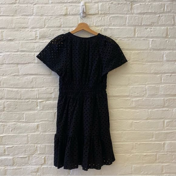 Anthropologie || The Somerset Mini Dress: Eyelet Edition Fit Flare Black XS NWT