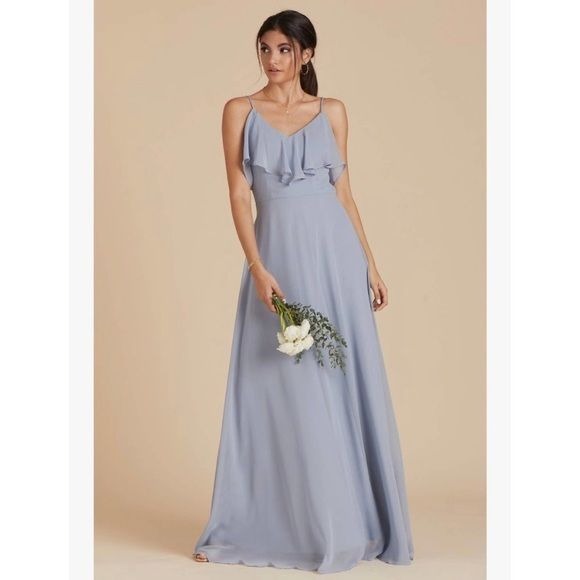 Birdy Gray || Jane Convertible Formal Bridesmaid Dress Gown Dusty Blue M NWT