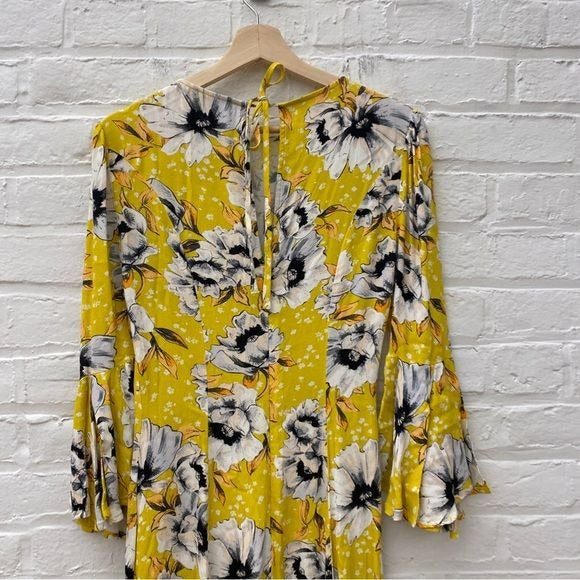 Ghost London || Luisa Floral Midi Dress in Patty Poppy Ditzy Yellow XS NWT