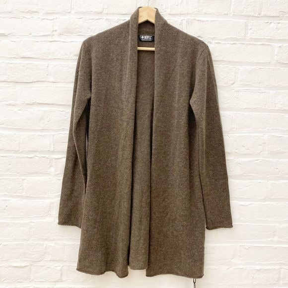 Beryll || Open Front Cashmere Cardigan Long Brown NWT OSFM