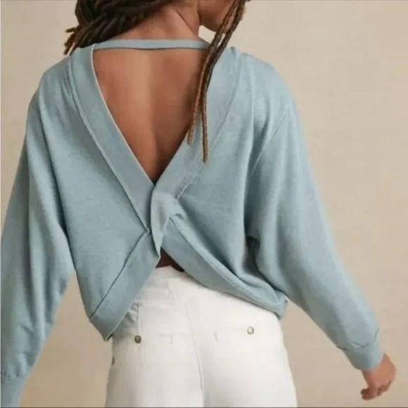 Anthropologie || Pilcro Ryanne Open Back Sweatshirt XS