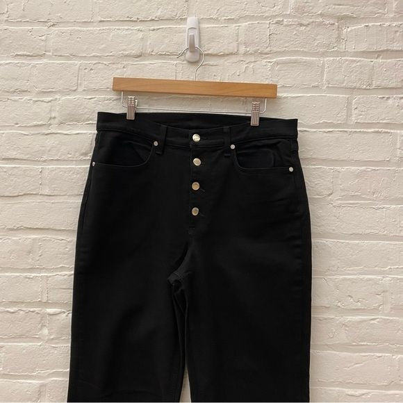 Rag & Bone || Justine High Rise Ankle Jeans Wide Leg Button Fly Black 31