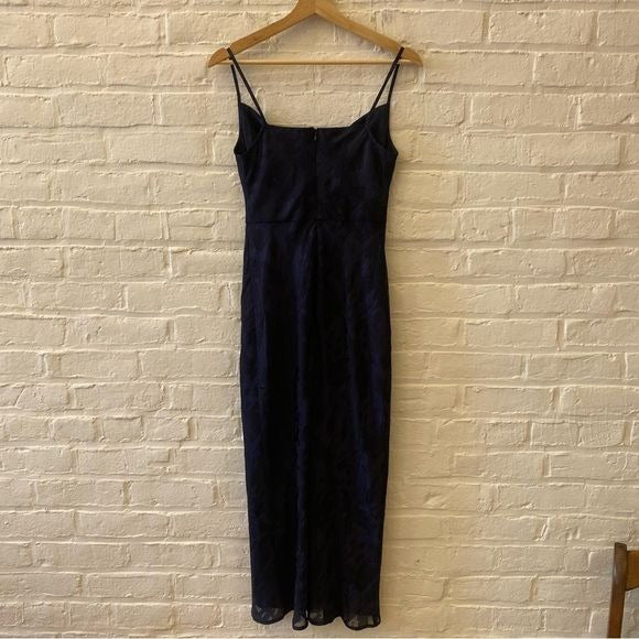 Anthropologie || Hutch Kinsey Cowl Neck Slip Midi Dress Navy 2