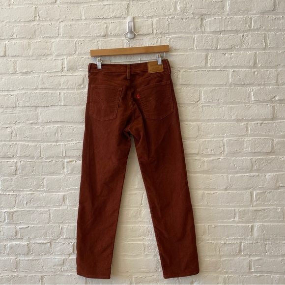 Levi's || Wedgie Straight Corduroy Pants Jeans Rust Orange Brown 26