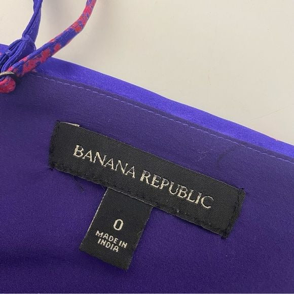 Banana Republic || Midi Slip Dress Purple + Red Floral 0