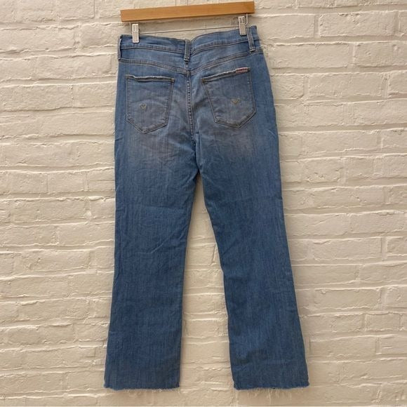 Hudson || Blair Boot Cut Jeans Raw Hem Blue 30